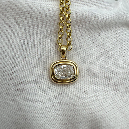 Double Bezel Diamond Pendant Necklace