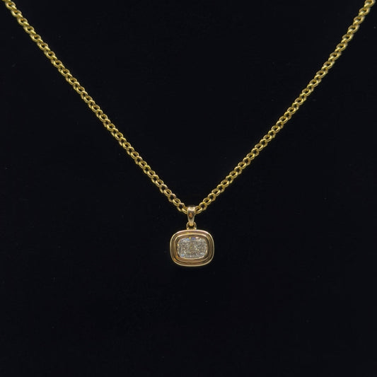 Double Bezel Diamond Pendant Necklace