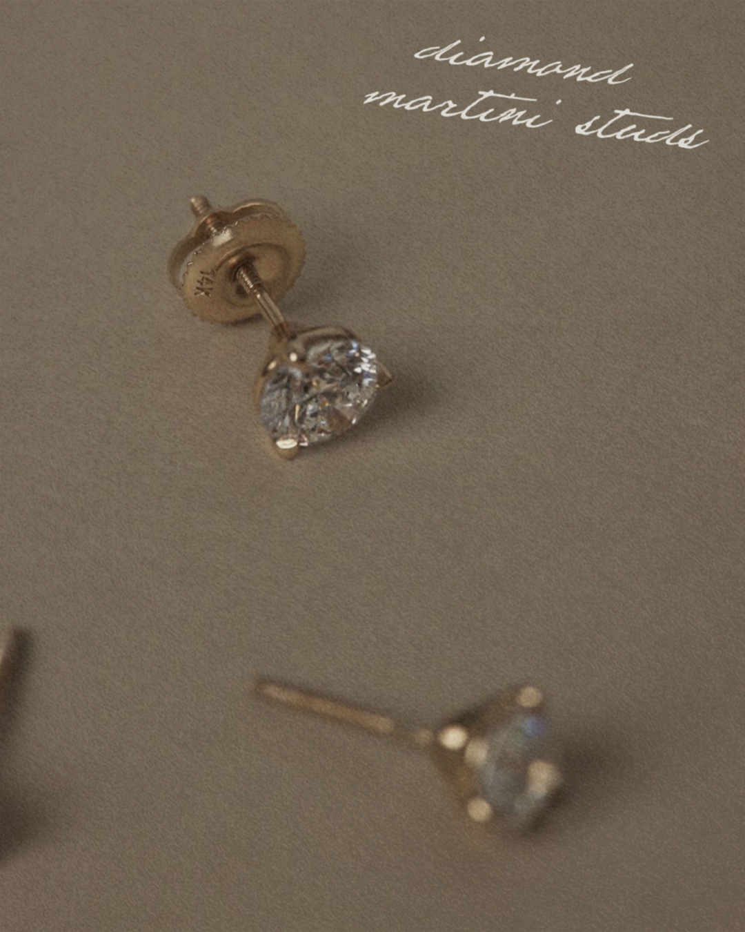 Diamond Martini Studs