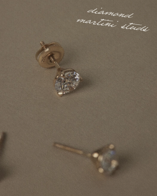 Diamond Martini Studs